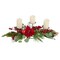 Northlight Poinsettia and Berries Christmas Tripe Pillar Candle Holder - 32"